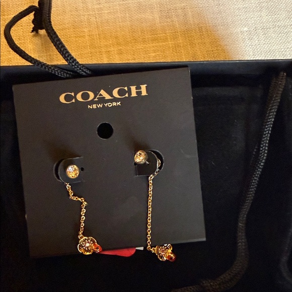 COACH gold slider bracelet and matching earrings - Picture 5 of 5